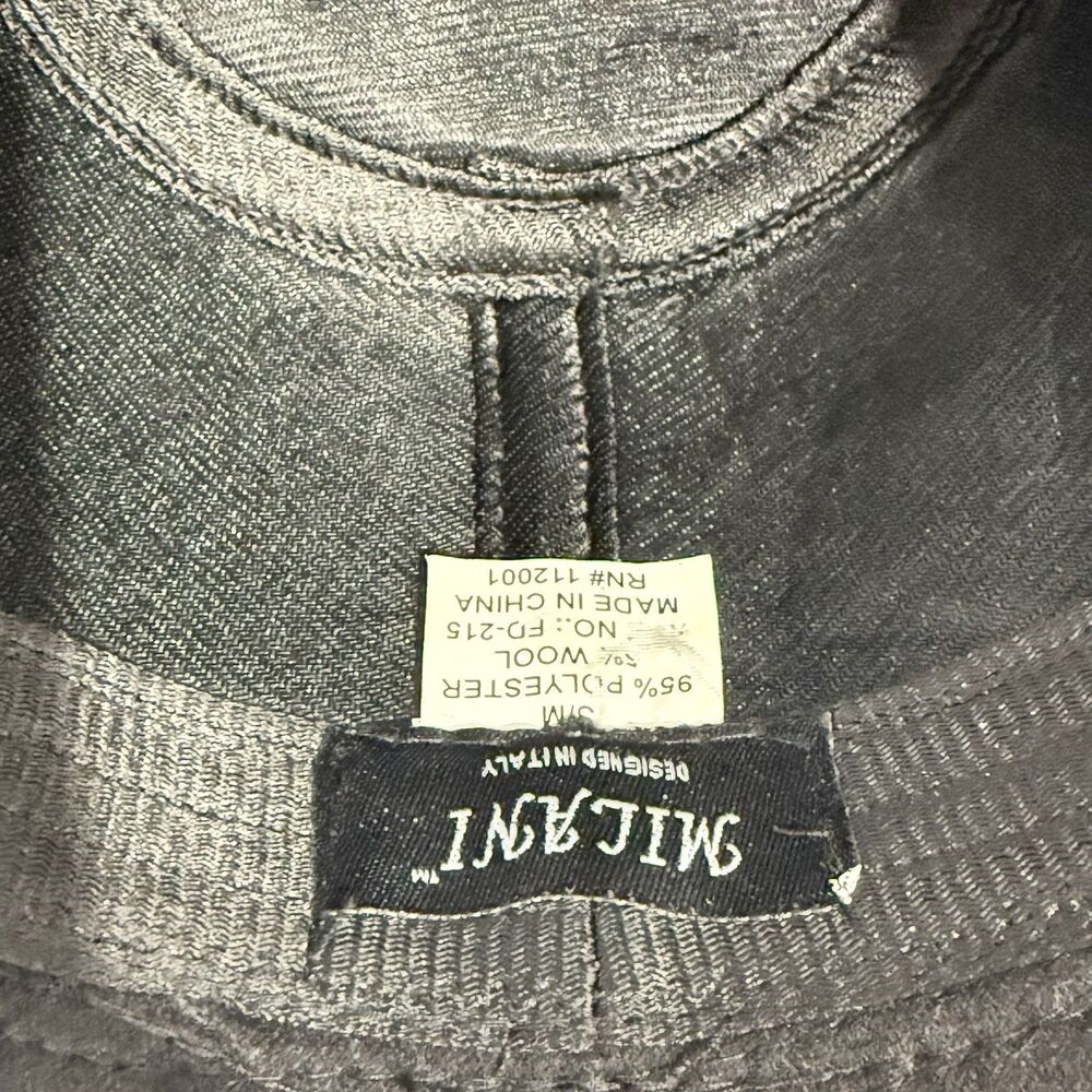 Milani Men Hat S/M Black 5% Wool 95 Polyester Designed in Italy - Picture 13 of 16